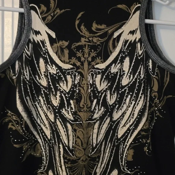 Los Angeles Apparel Black Angel Wing Tank Top - Picture 3 of 4